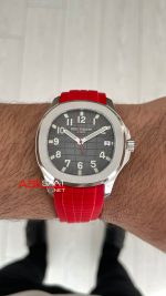 Patek Philippe Aquanaut Singapore 5167A Limited Edition Kırmızı 42mm Swiss ETA Saat GR Factory