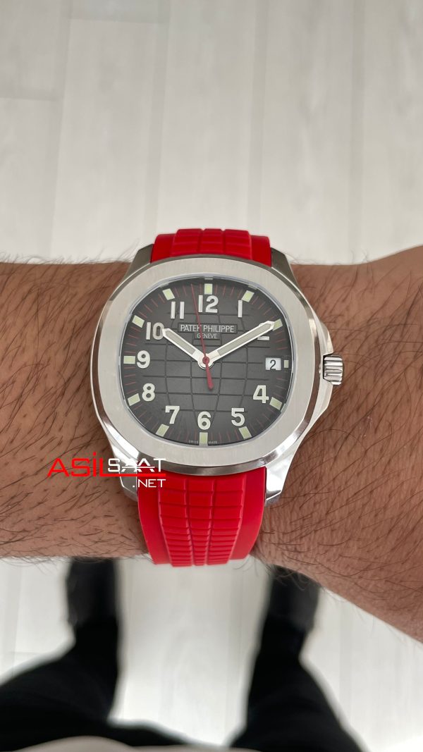 Patek Philippe Aquanaut Singapore 5167A Limited Edition Kırmızı 42mm Swiss ETA Saat GR Factory Patek Philippe Aquanaut Singapore 5167A Limited Edition Kırmızı 42mm Swiss ETA Saat GR Factory