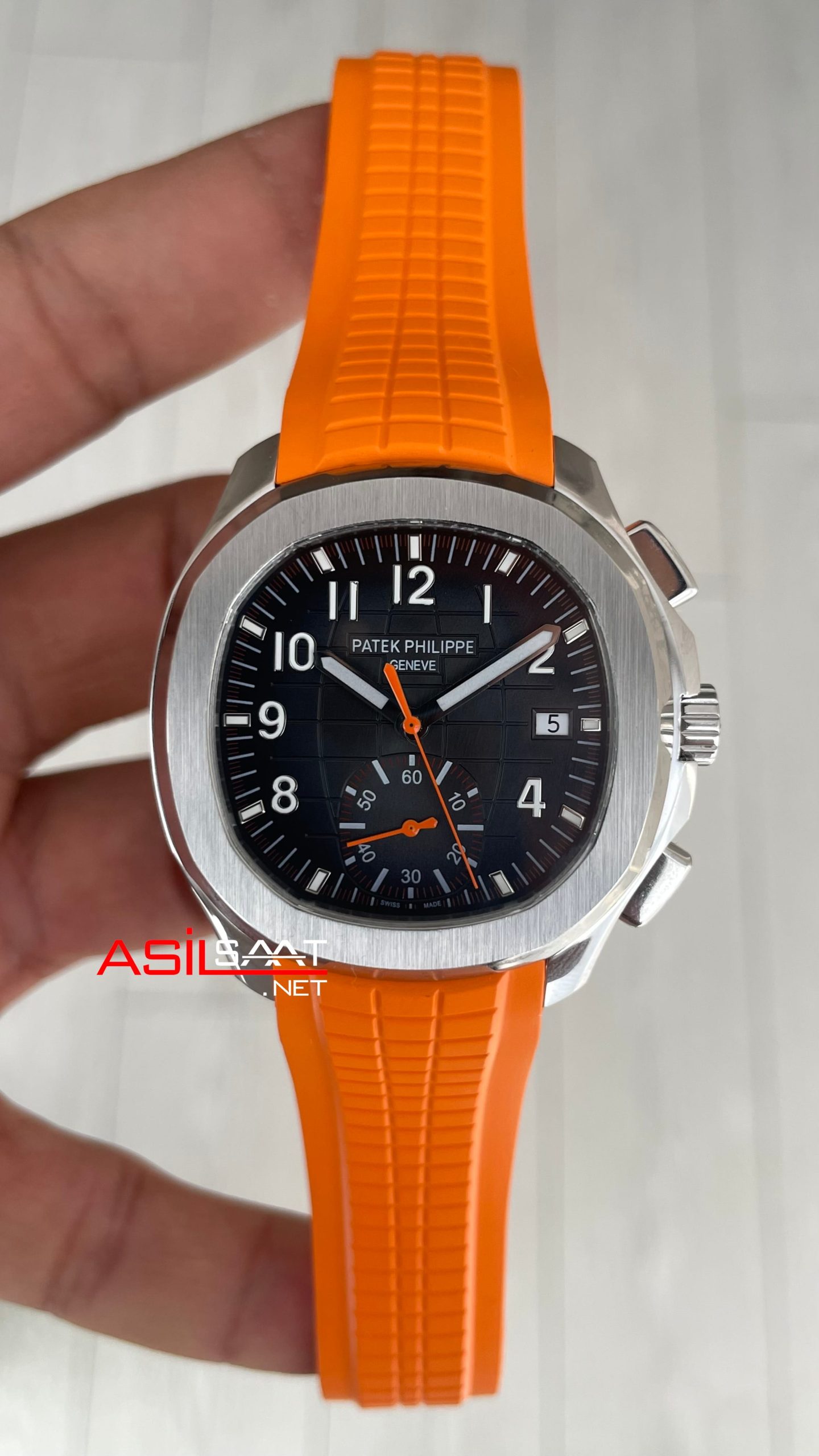 Patek Philippe Aquanaut Turuncu 5968A Chronograph 42mm Super Clone Swiss ETA Saat 3K Factory Patek Philippe Aquanaut Turuncu 5968A Chronograph 42mm Super Clone Swiss ETA Saat 3K Factory