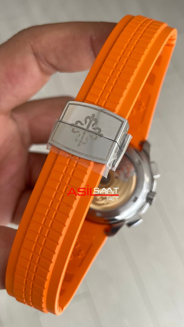 Patek Philippe Aquanaut Turuncu 5968A Chronograph 42mm Super Clone Swiss ETA Saat 3K Factory Patek Philippe Aquanaut Turuncu 5968A Chronograph 42mm Super Clone Swiss ETA Saat 3K Factory