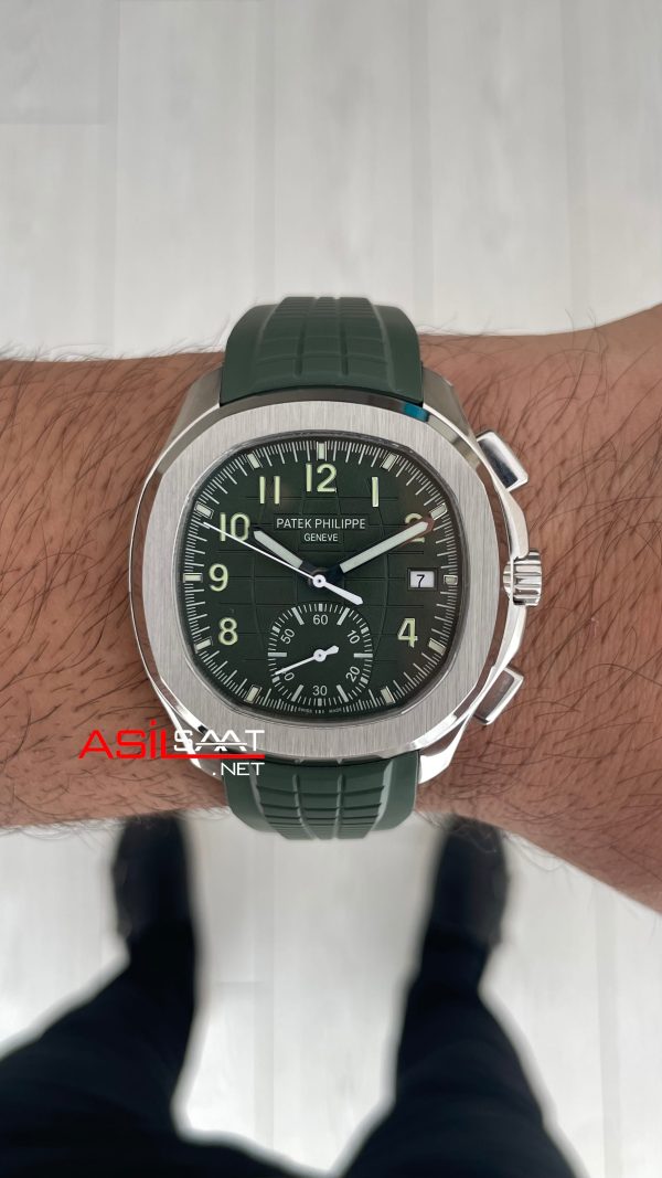 Patek Philippe Aquanaut Yeşil 5968G Chronograph Khaki Green 42mm Super Clone Swiss ETA Saat 3K Factory Patek Philippe Aquanaut Yeşil 5968G Chronograph Khaki Green 42mm Super Clone Swiss ETA Saat 3K Factory