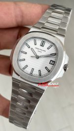 Patek Philippe Nautilus 5711 Beyaz Kadran 40mm Super Clone Swiss ETA Saat PP Factory