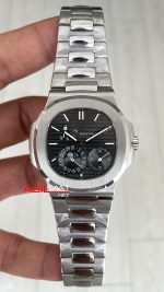 Patek Philippe Nautilus 5712 Moonphase Power Reserve Gri Kadran 40mm Super Clone Swiss ETA Saat GR Factory