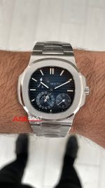 Patek Philippe Nautilus 5712 Moonphase Power Reserve Mavi Kadran 40mm Super Clone Swiss ETA Saat GR Factory