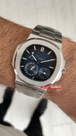 Patek Philippe Nautilus 5712 Moonphase Power Reserve Mavi Kadran 40mm Super Clone Swiss ETA Saat GR Factory
