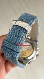 Patek Philippe Nautilus 5980 Denim Flyback Chronograph Mavi Kadran Silver Super Clone Swiss ETA Saat GR Factory