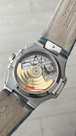 Patek Philippe Nautilus 5980 Denim Flyback Chronograph Mavi Kadran Silver Super Clone Swiss ETA Saat GR Factory
