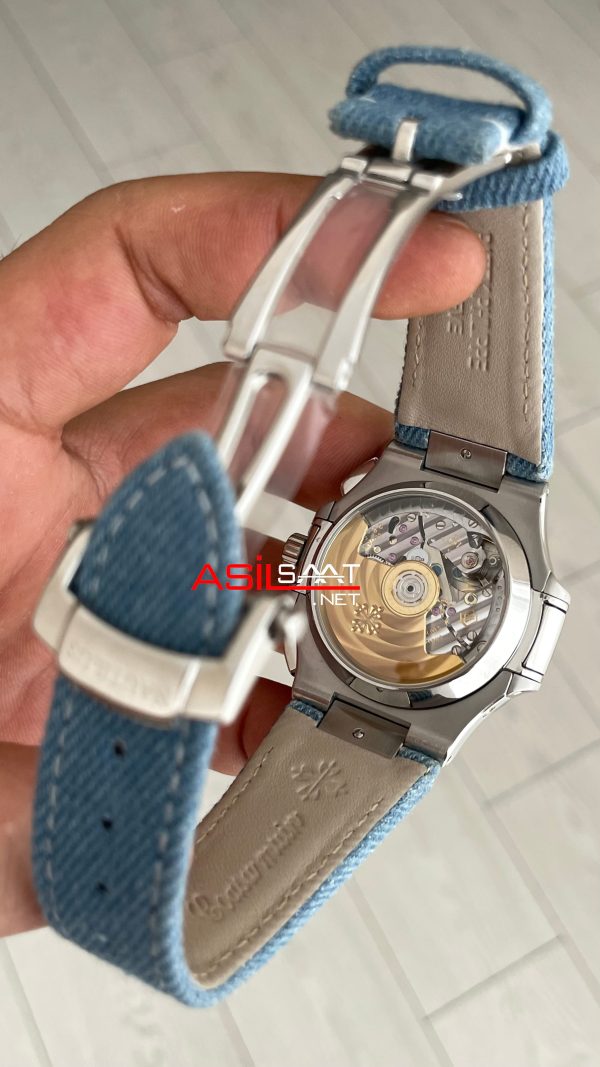 Patek Philippe Nautilus 5980 Denim Flyback Chronograph Mavi Kadran Silver Super Clone Swiss ETA Saat GR Factory