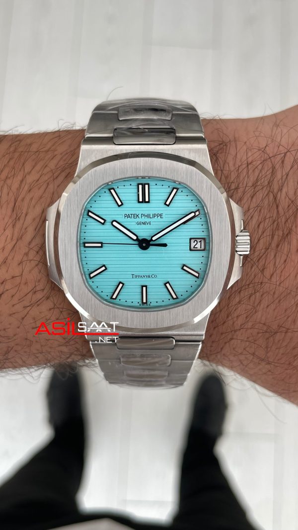 Patek Philippe Nautilus Tiffany 5711 Turkuaz Kadran 40mm Swiss ETA Saat Patek Philippe Nautilus Tiffany 5711 Turkuaz Kadran 40mm Swiss ETA Saat