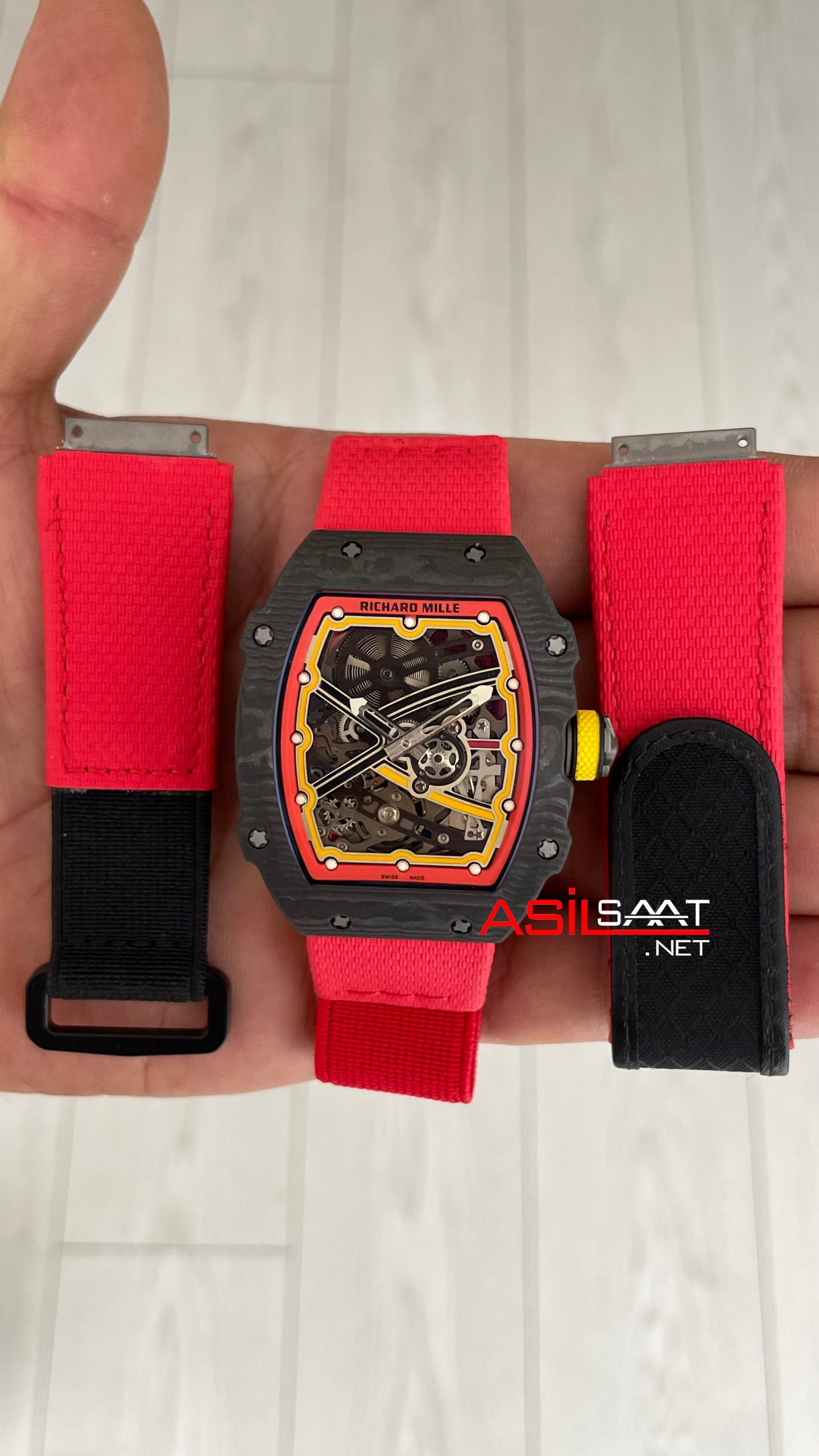 Richard Mille Alexander Zverev Carbon RM 67-02 Red Super Clone Swiss ETA Saat AV Factory