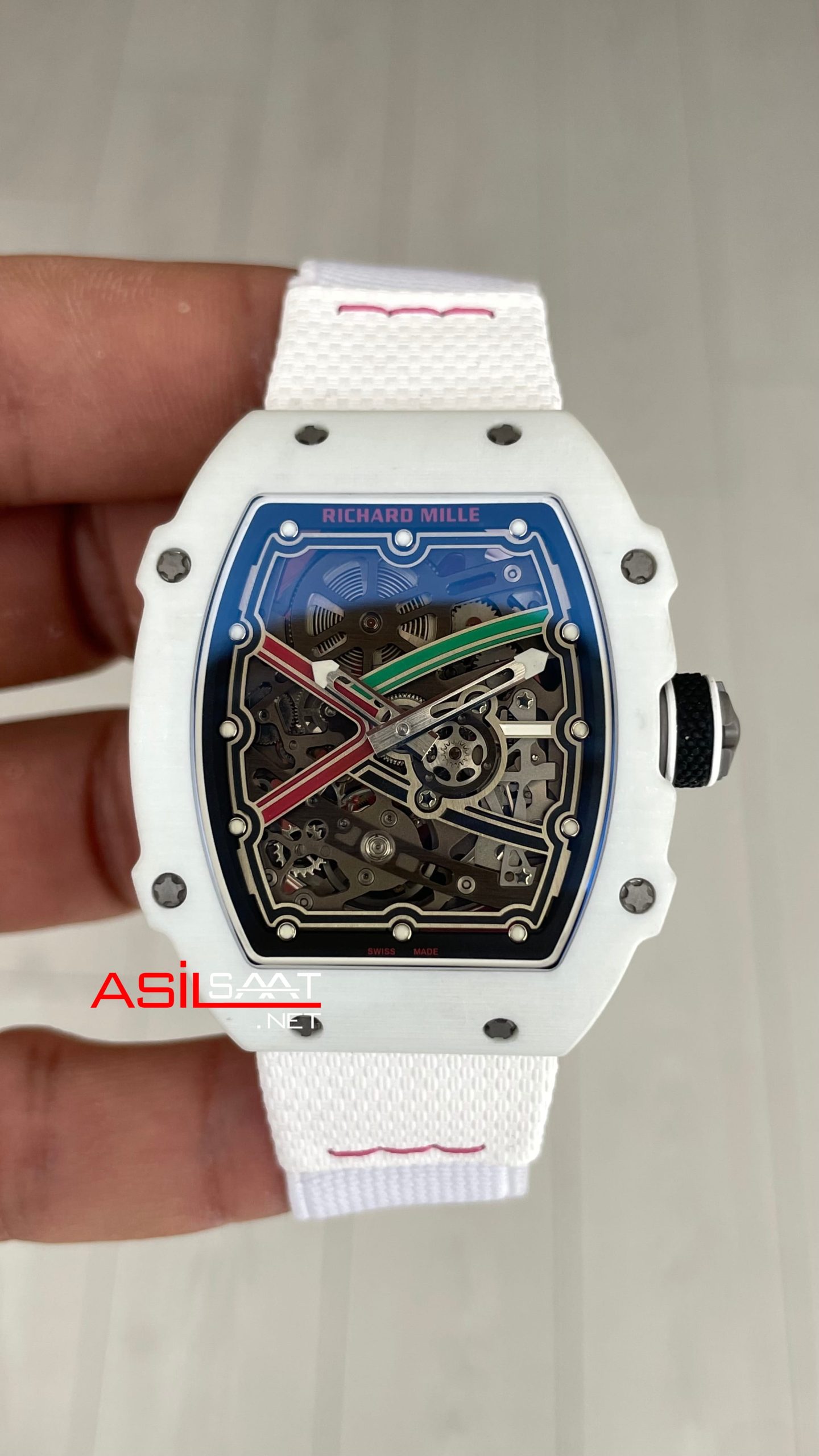 Richard Mille Alexis Pinturault Carbon RM 67-02 White Super Clone Swiss ETA Saat AV Factory