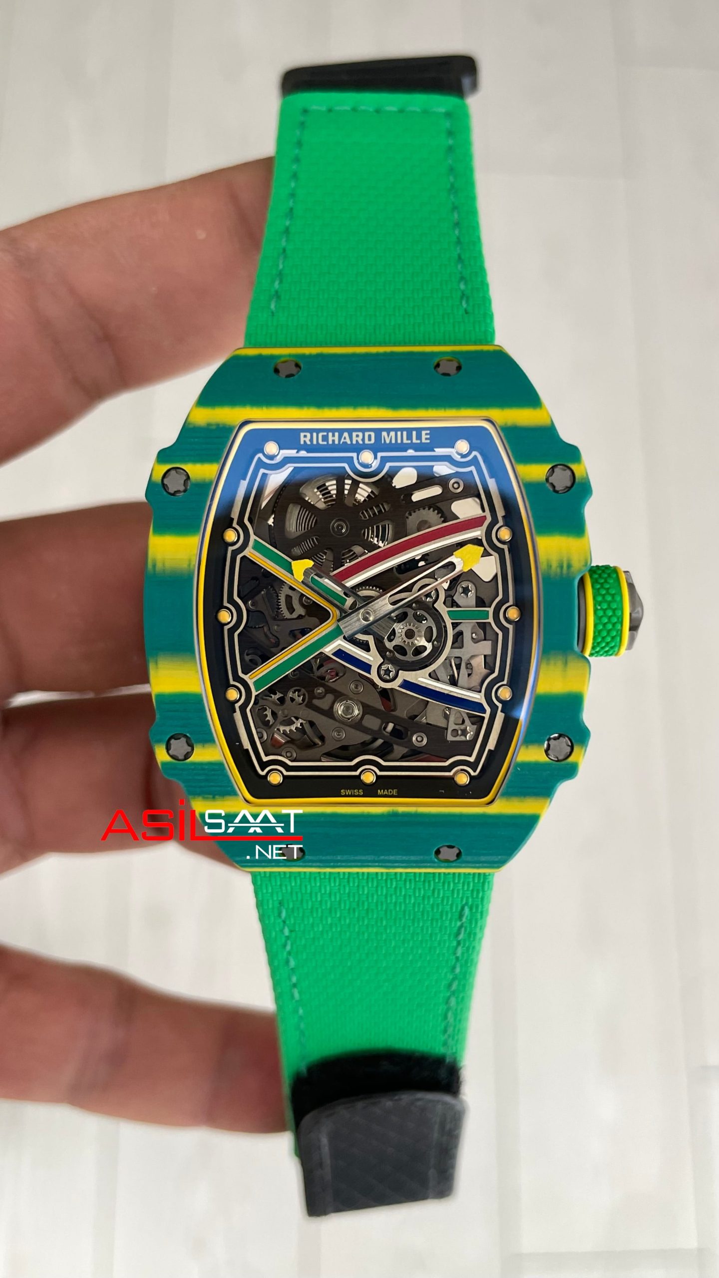 Richard Mille Sprint Van Niekerk Carbon RM 67-02 Green Super Clone Swiss ETA Saat AV Factory