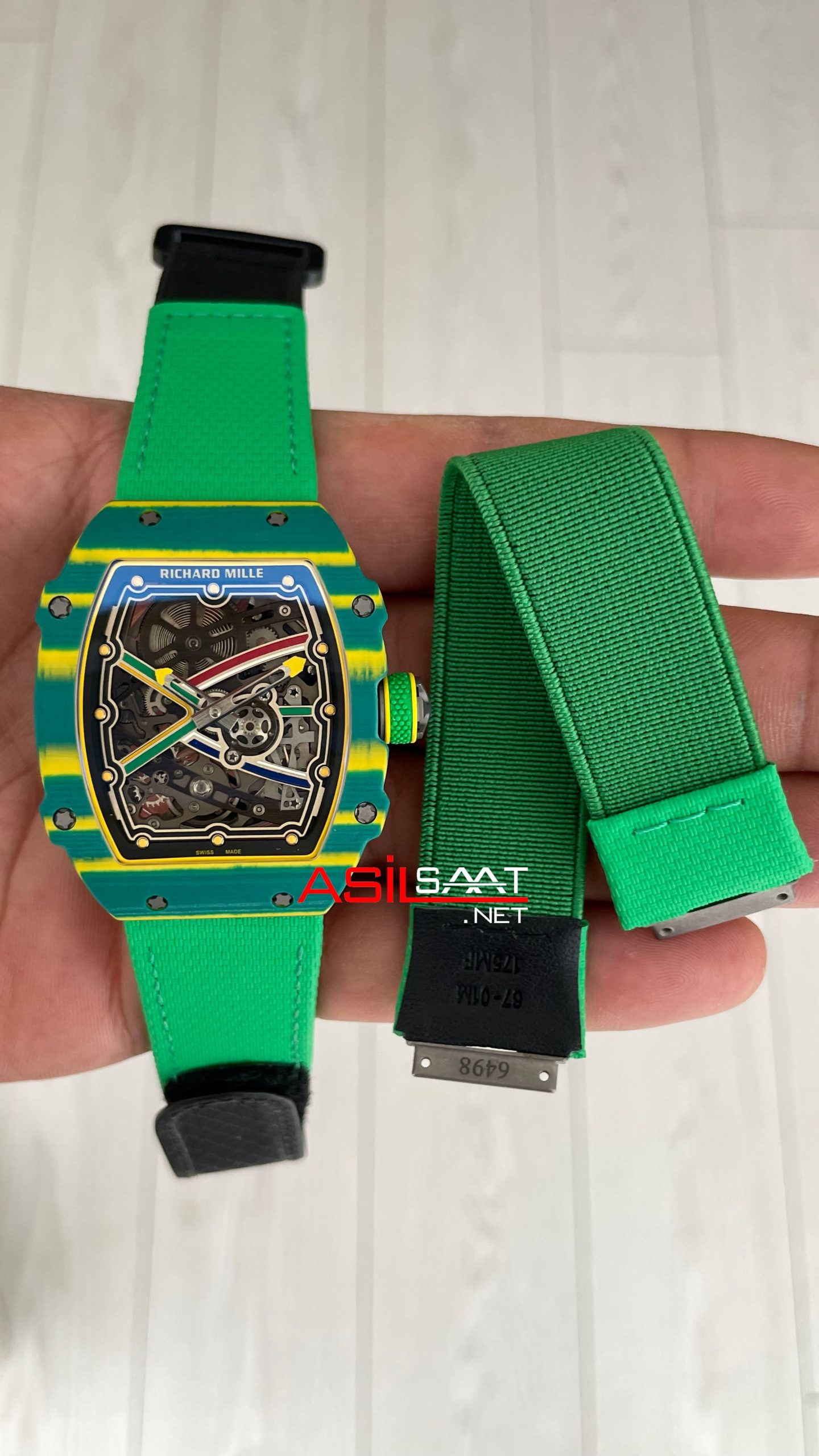 Richard Mille Sprint Van Niekerk Carbon RM 67-02 Green Super Clone Swiss ETA Saat AV Factory