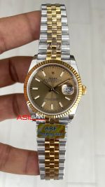 Rolex Datejust Şampanya 126333 Champagne Dial Jubilee Two Tone Gold 36mm Super Clone Swiss ETA Saat AR Factory
