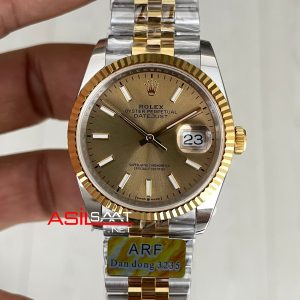 Rolex Datejust Şampanya 126333 Champagne Dial Jubilee Two Tone Gold 36mm Super Clone Swiss ETA Saat AR Factory