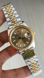 Rolex Datejust Şampanya 126333 Champagne Dial Jubilee Two Tone Gold 36mm Super Clone Swiss ETA Saat AR Factory