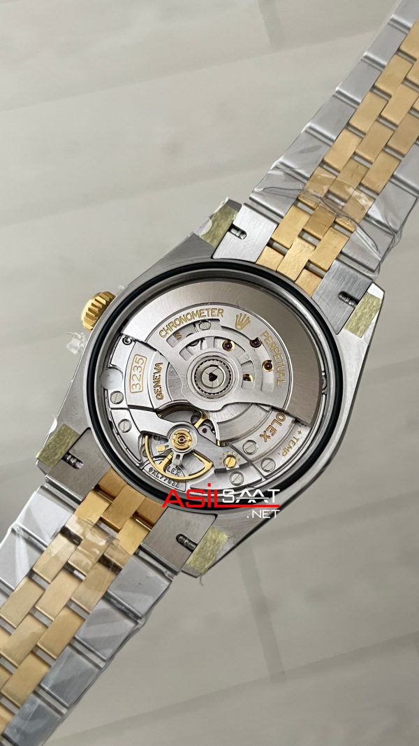 Rolex Datejust Siyah Taşlı 126333 Jubilee Black Diamond Dial Two Tone Gold 36mm Super Clone Swiss ETA Saat AR Factory