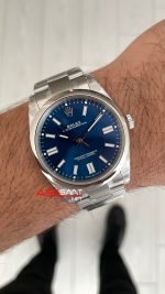Rolex Oyster Perpetual Mavi 134300 Sunburst Blue 41mm 3230 Super Clone ETA Swiss VS Factory