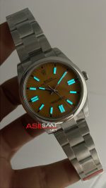 Rolex Oyster Perpetual Sarı 124300 Mustard Yellow Dial 41mm 3230 Super Clone ETA Swiss VS Factory