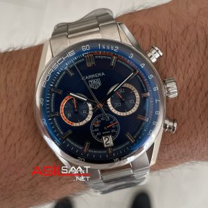 TAG Heuer Porsche Carrera Chronograph Mavi 40mm Replika Saat