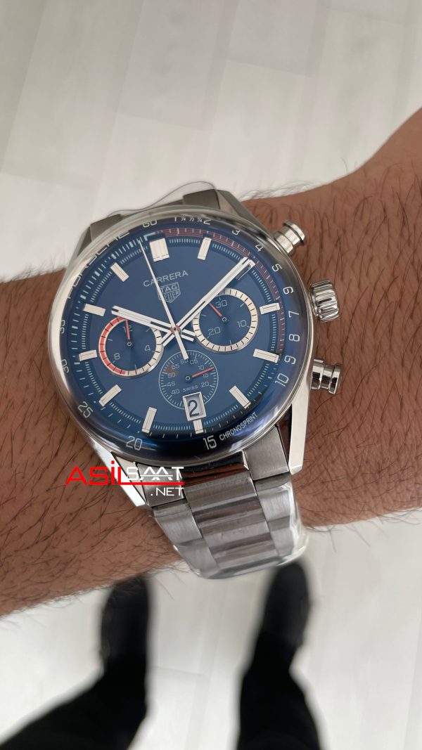 TAG Heuer Porsche Carrera Chronograph Mavi 40mm Replika Saat TAG Heuer Porsche Carrera Chronograph Mavi 40mm Replika Saat