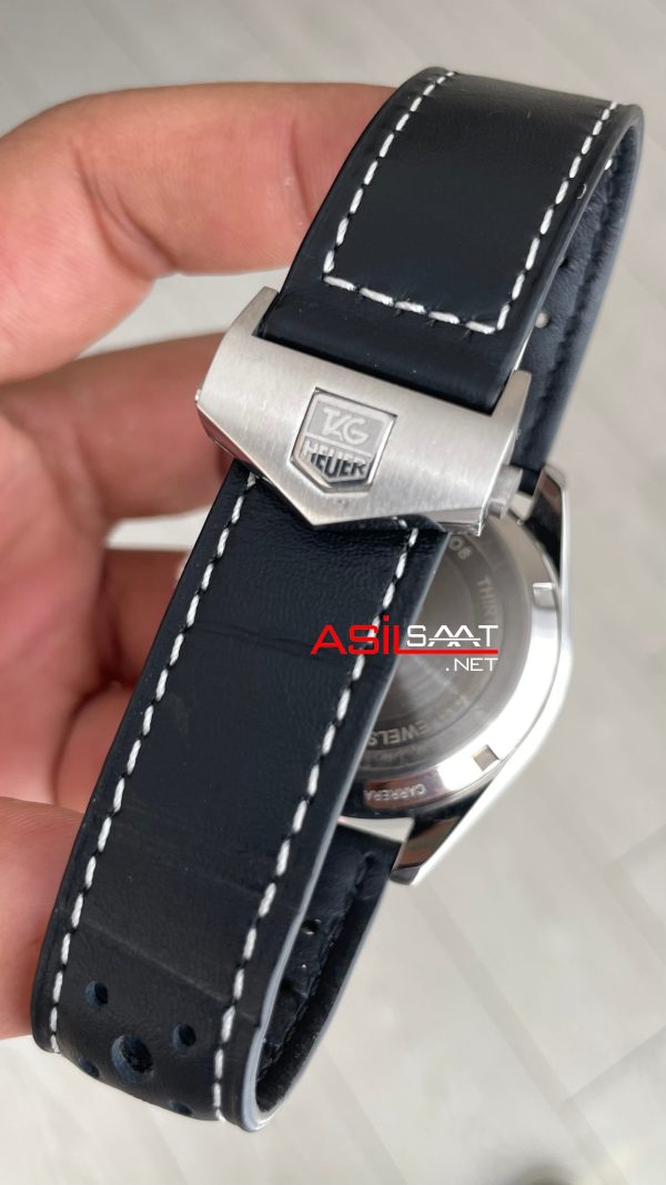 TAG Heuer Porsche Carrera Chronograph Siyah Deri 40mm Silver Replika Saat TAG Heuer Porsche Carrera Chronograph Siyah Deri 40mm Silver Replika Saat