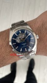 Tissot Gentleman Tourbillon PowerMatic 80 Open Heart Mavi 40mm Erkek Kol Saati