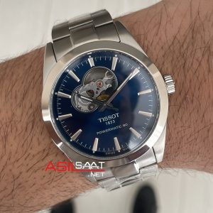 Tissot Gentleman Tourbillon PowerMatic 80 Open Heart Mavi 40mm Erkek Kol Saati