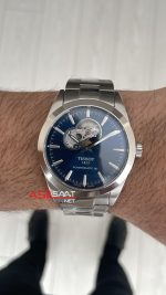 Tissot Gentleman Tourbillon PowerMatic 80 Open Heart Mavi 40mm Erkek Kol Saati