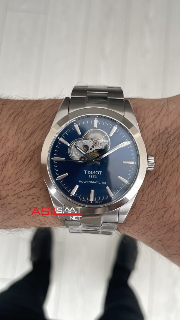 Tissot Gentleman Tourbillon PowerMatic 80 Open Heart Mavi 40mm Erkek Kol Saati