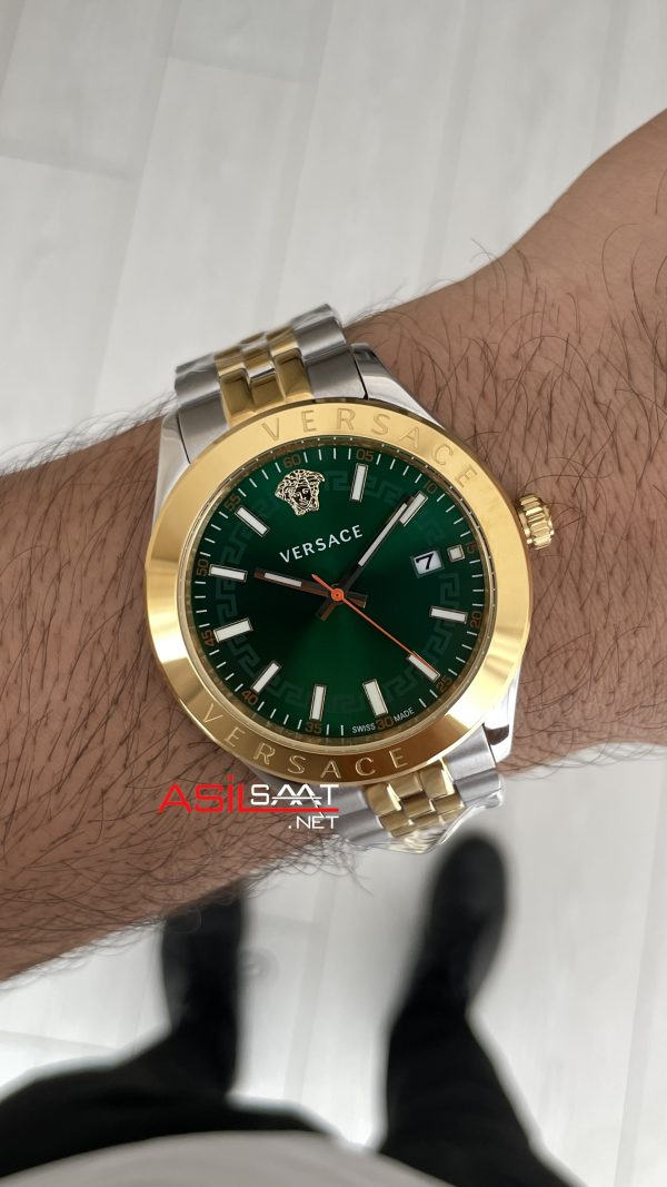 Versace Hellenyium Yeşil 42mm Two Tone Gold Versace Hellenyium Yeşil 42mm Two Tone Gold