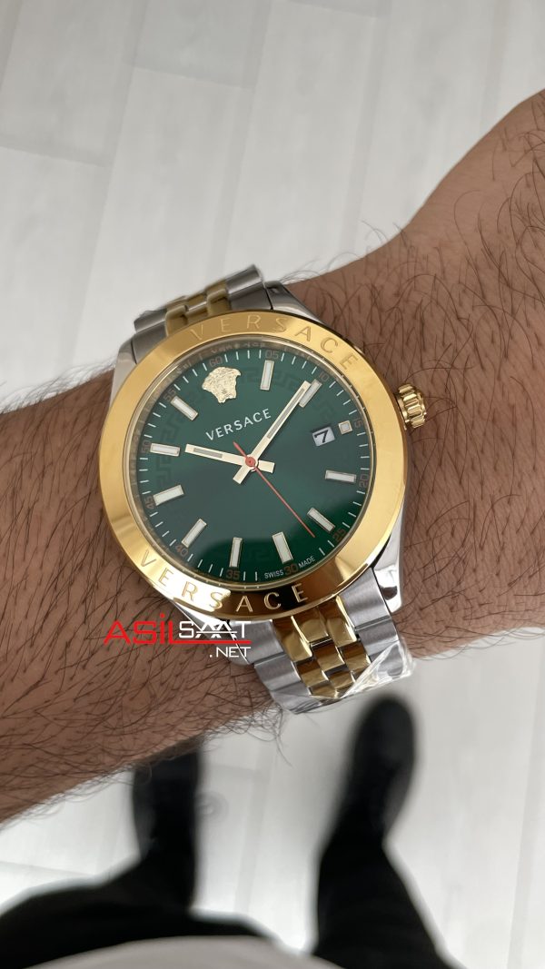 Versace Hellenyium Yeşil 42mm Two Tone Gold Versace Hellenyium Yeşil 42mm Two Tone Gold