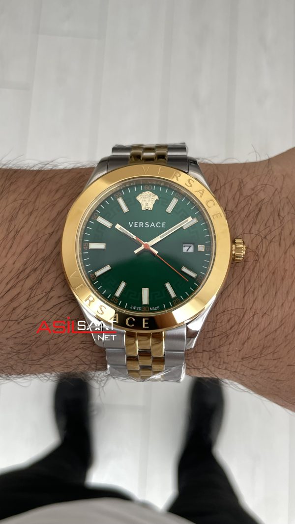 Versace Hellenyium Yeşil 42mm Two Tone Gold Versace Hellenyium Yeşil 42mm Two Tone Gold