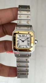 Cartier Santos Galbée Beyaz Kadran W20011C4 Two Tone Gold 29mm Kadın Kol Saati