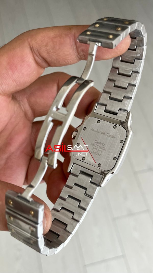 Cartier Santos Galbée Beyaz Kadran W20011C4 Two Tone Gold 29mm Kadın Kol Saati