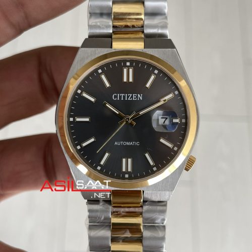 Citizen Tsuyosa Gri Kadran 40mm Two Tone Gold Replika Saat