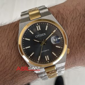 Citizen Tsuyosa Gri Kadran 40mm Two Tone Gold Replika Saat
