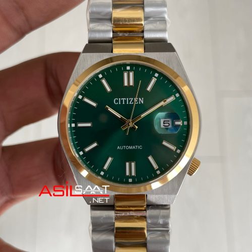 Citizen Tsuyosa Yeşil 40mm Two Tone Gold Replika Saat