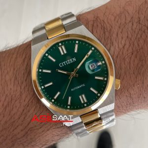 Citizen Tsuyosa Yeşil 40mm Two Tone Gold Replika Saat