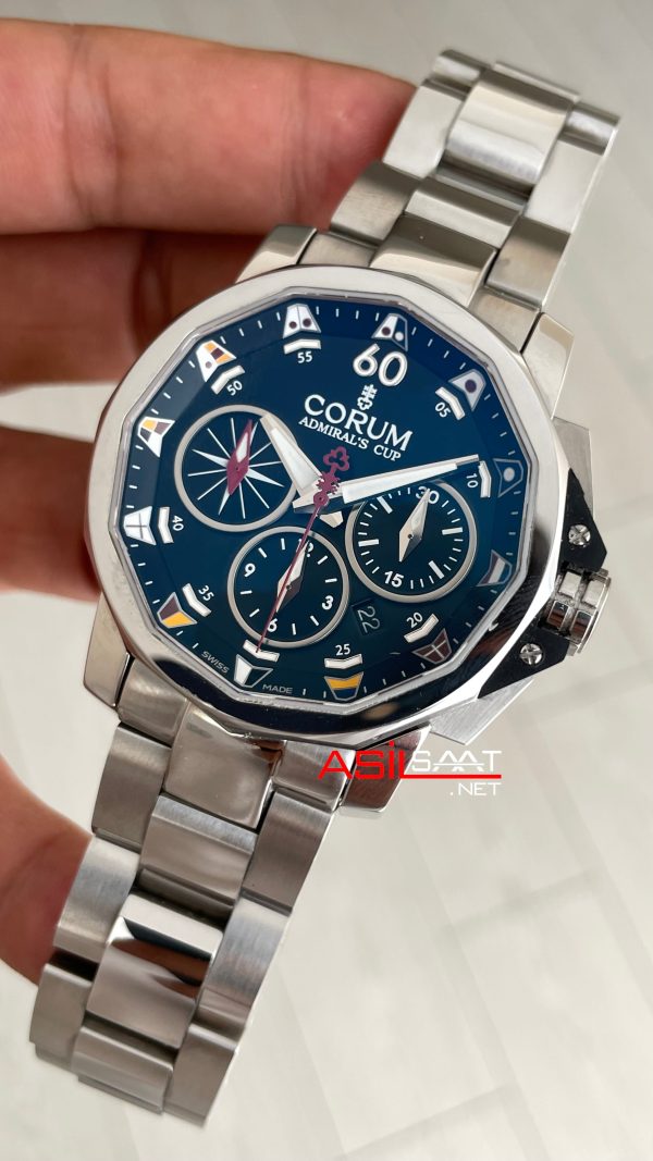Corum Admiral's Cup Challenger 44mm Siyah Kadran 7750 Swiss ETA Saat