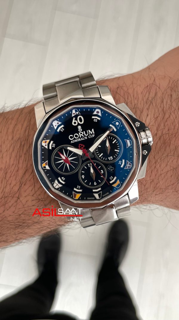 Corum Admiral's Cup Challenger 44mm Siyah Kadran 7750 Swiss ETA Saat