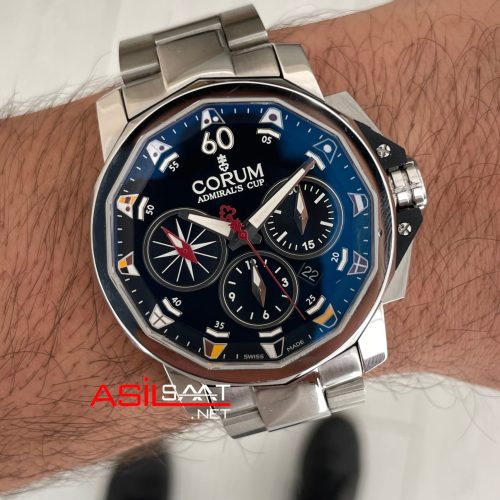 Corum Admiral's Cup Challenger 44mm Siyah Kadran 7750 Swiss ETA Saat