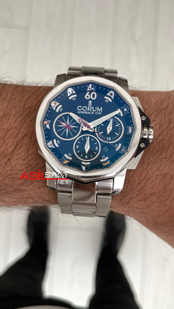 Corum Admiral's Cup Challenger 44mm Siyah Kadran 7750 Swiss ETA Saat