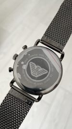 Emporio Armani Aviator AR11141 PVD Black 43mm Kahverengi Kadran