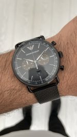 Emporio Armani Aviator AR11142 PVD Black 43mm Siyah Kadran