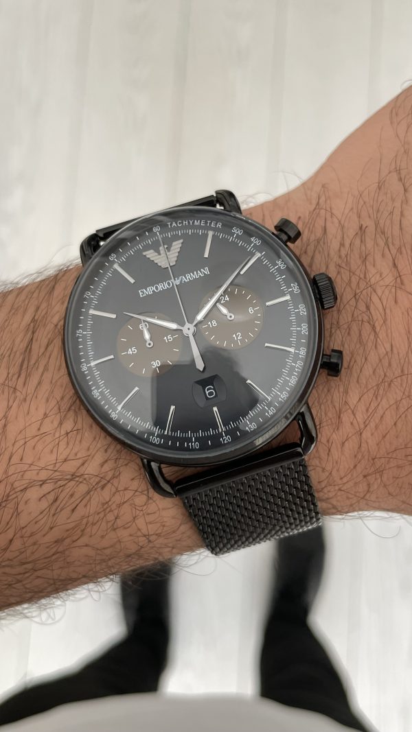 Emporio Armani Aviator AR11142 PVD Black 43mm Siyah Kadran