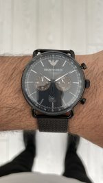 Emporio Armani Aviator AR11142 PVD Black 43mm Siyah Kadran