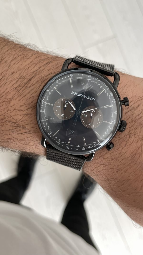 Emporio Armani Aviator AR11142 PVD Black 43mm Siyah Kadran