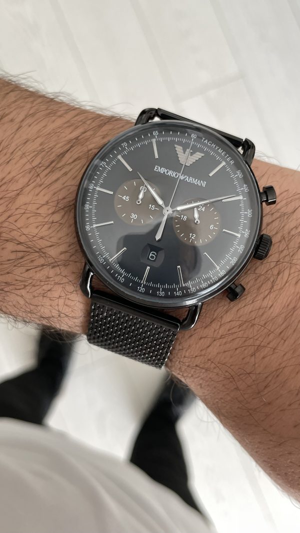 Emporio Armani Aviator AR11142 PVD Black 43mm Siyah Kadran