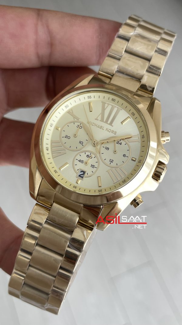 Michael Kors Brandshaw MK5605 Gold 42mm Champagne Kadın Kol Saati Michael Kors Brandshaw MK5605 Gold 42mm Champagne Kadın Kol Saati